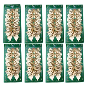 48 kleine Schleifen gold Weihnachten Weihnachtsschleifen Schleife Christbaum 7,5cm